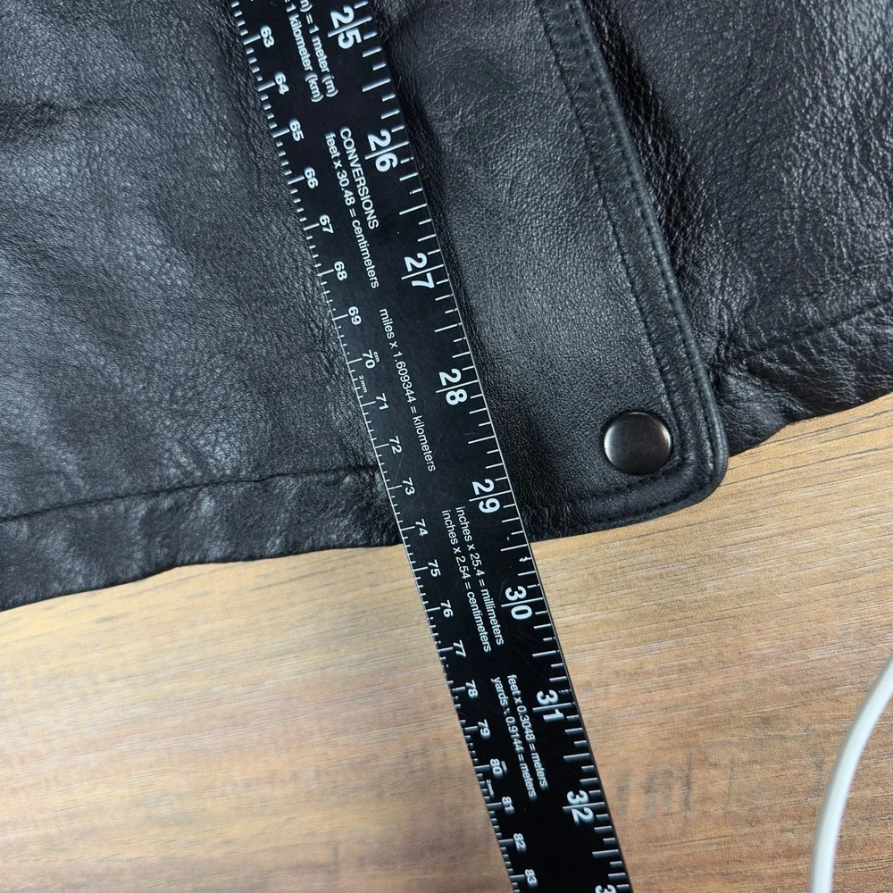 Field Gear Mens Vintage Black‎ Leather Parka Real Fox Tail Fur Hood Thermolite S